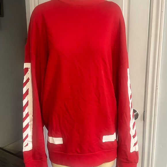Off-White Other - Off-White Red and White Crewneck Sweater